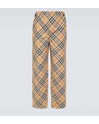 Burberry - Checked Track Pants - Lyst