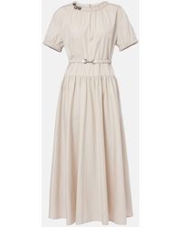 Max Mara - Terry Cotton Poplin Midi Dress - Lyst