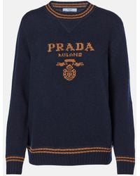 Prada - Crew-Neck Cashmere Jumpe - Lyst