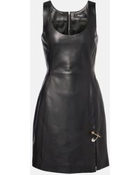Versace - Minikleid Safety Pin Aus Leder - Lyst