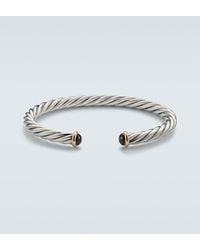 David Yurman - Pulsera Cable De Oro De 14 Ct Y Plata De Ley Con Onice - Lyst