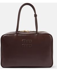 Miu Miu - Beau Large Leather Tote Bag - Lyst