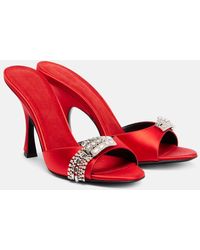 Magda Butrym - Crystal-Embellished Satin Mules - Lyst