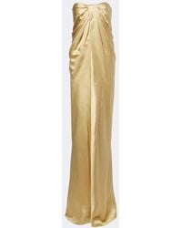TOVE - Zenaida Gathered Satin Bustier Gown - Lyst