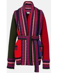 PUCCI - Striped Wool Wrap Cardigan - Lyst