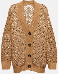 Brunello Cucinelli - Crochet-knit Cotton-blend Cardigan - Lyst