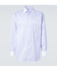 Brioni - Striped Cotton Poplin Shirt - Lyst