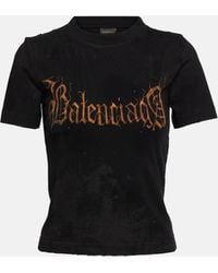 Balenciaga - Heavy Metal-artwork Cotton T-shirt - Lyst