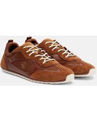 Tory Burch - Tory Travel Suede-Trimmed Sneakers - Lyst