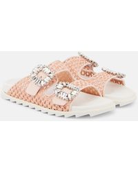 Roger Vivier - Slidy Viv Crystal-Embellished Sandals - Lyst