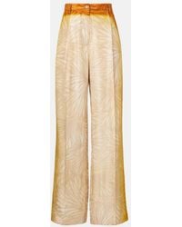 Dries Van Noten - Porters Printed Silk Wide-Leg Pants - Lyst