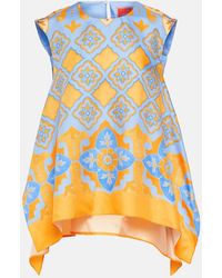La DoubleJ - San Carlo Printed Silk Twill Top - Lyst