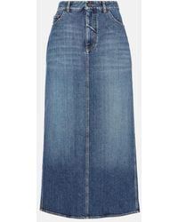 Ralph Lauren - Gonna Lunga Di Jeans A Vita Alta - Lyst