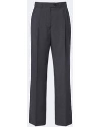 Prada - Pleated Wool And Mohair Straight Pants - Lyst