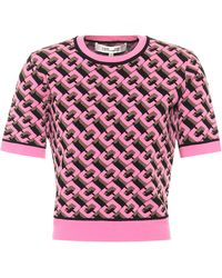 Diane von Furstenberg Top April aus Jacquard-Strick - Pink