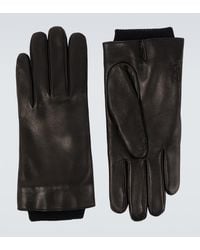 Saint Laurent - Cassandre Wool-Lined Leather Gloves - Lyst