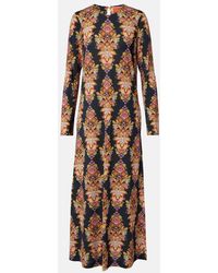 La DoubleJ - Printed Jersey Maxi Dress - Lyst