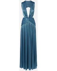 Costarellos - Draped Open-Back Jersey Gown - Lyst