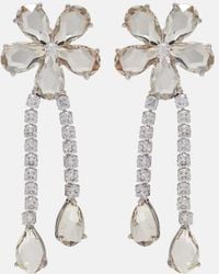 Self-Portrait - Crystal-Embellished Drop Earrings - Lyst