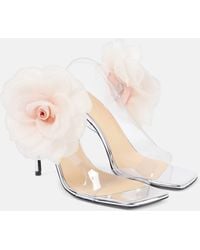 Magda Butrym - Floral-applique Pvc And Leather Sandals - Lyst