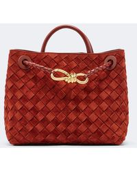 Bottega Veneta - Andiamo Intrecciato Small Suede Tote Bag - Lyst