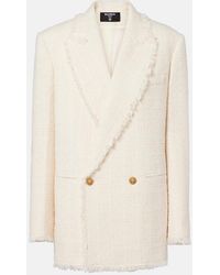 Balmain - Double-Breasted Tweed Jacket - Lyst