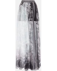 Elie Saab - Printed Silk Chiffon Maxi Skirt - Lyst