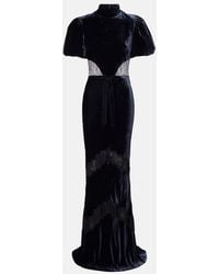 Rebecca Vallance - Minerva Lace-Trimmed Velvet Gown - Lyst