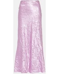 The Attico - Crinkled Satin Slip Skirt - Lyst
