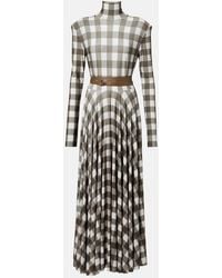 Norma Kamali - Checked Turtleneck Jersey Midi Dress - Lyst