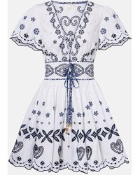 CAMILLA - Embroidered Cotton Minidress - Lyst