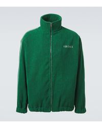 Versace - Medusa Cotton Terry Zip-Up Sweatshirt - Lyst