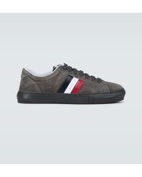 Moncler - New Monaco Suede And Leather Sneakers - Lyst