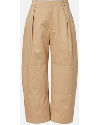 Loewe - Cotton Cropped Barrel-Leg Pants - Lyst