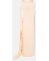 Alex Perry - Draped Satin Maxi Skirt - Lyst