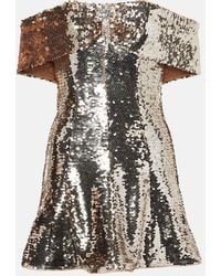 Self-Portrait - Off-Shoulder Sequined Minidress - Lyst