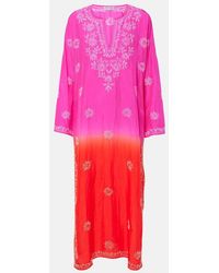 Juliet Dunn - Embroidered Ombre Silk Kaftan - Lyst