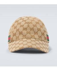 Gucci - Baseballcap Gg Web Stripe Aus Canvas - Lyst