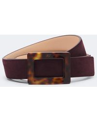Roger Vivier - Belle Vivier Suede Belt - Lyst