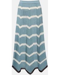 La DoubleJ - Chevron Crochet Cotton Midi Skirt - Lyst