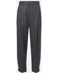 Brunello Cucinelli - Baggy Sartorial High-Rise Wool Straight Pants - Lyst