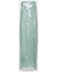 STAUD - Casey Sequined Strapless Maxi Dress - Lyst