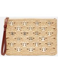 Rabanne - Embellished Raffia Clutch - Lyst
