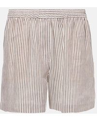 Brunello Cucinelli - Linen And Silk Bermuda Short - Lyst