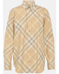 Burberry - Camisa de algodon con Check - Lyst
