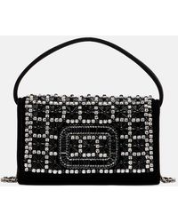 Roger Vivier - Pilgrim Micro Embellished Velvet Clutch - Lyst