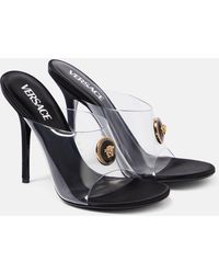 Versace - Medusa Pvc And Leather Sandals - Lyst