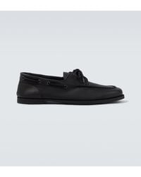 John Lobb - Foil Leather Boat Shoes - Lyst