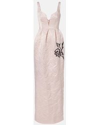 Erdem - Robe Longue Brodee En Satin - Lyst