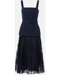 Oscar de la Renta - Cotton-Blend Tweed And Guipure Maxi Dress - Lyst